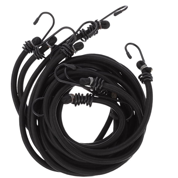 COMPUKAS 5Pcs Cargo Tie Down Straps Black Elastic Cords with Hooks for Riding and Transport 41.27X0.31X0.31in