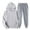 Light Gray, variant on WTOBBY Unisex Two-Piece Casual Hoodie Set, Solid Color Couple's Plush Hoodie and Pocket Sweatpants, Warm Fleece Outfit for Men Women, Matching Tracksuit for Fall Winter Dates,Light Gray L