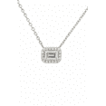 thumbnail image 5 of Platinum Plated Sterling Silver Emerald-Cut Halo Pendant Necklace with A5 CZ Diamonds, 18” Chain, 2.77g, 5 of 7