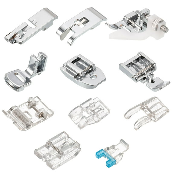 Uxcell Invisible Metal Zipper Sewing Machine Presser Foot Kit,Multifunctional Spare Parts Accessories,1 Set(11Pcs)