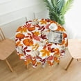 thumbnail image 3 of Fall Tablecloth Round 60 Inch Autumn Pumpkin Fallen Leaves Maple Leaf Print Thanksgiving Holiday Decorative Table Cloth with Dust-Proof Wrinkle Resistant Seasonal Decor for Home Kitchen Dining Room, 3 of 6