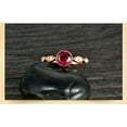 thumbnail image 5 of 6mm Round Shape 1.5 Carat Red Ruby And Moissanite Diamond Antique Engagement Ring in 10k Yellow Gold, 5 of 5