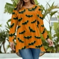 thumbnail image 4 of Abcomgle Plus Size Halloween Shirts for Women 3x Funny Bat Graphic T-Shirts for Women Oversized Crewneck Long Sleeve Top for Women Fall Trendy Womens T Shirt,XL, 4 of 4
