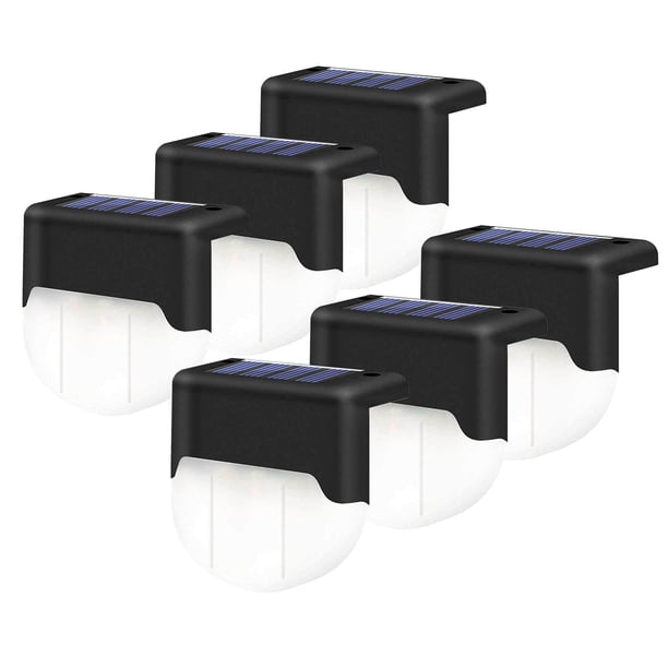 Las luces solares del jardín al aire libre fácil de instalar luces de seguridad para la puerta de patio garaje cubierta - 6pcs-White Color 6 piezas-Color blanco Sunnimix Lámpara de pared para patio al aire libre
