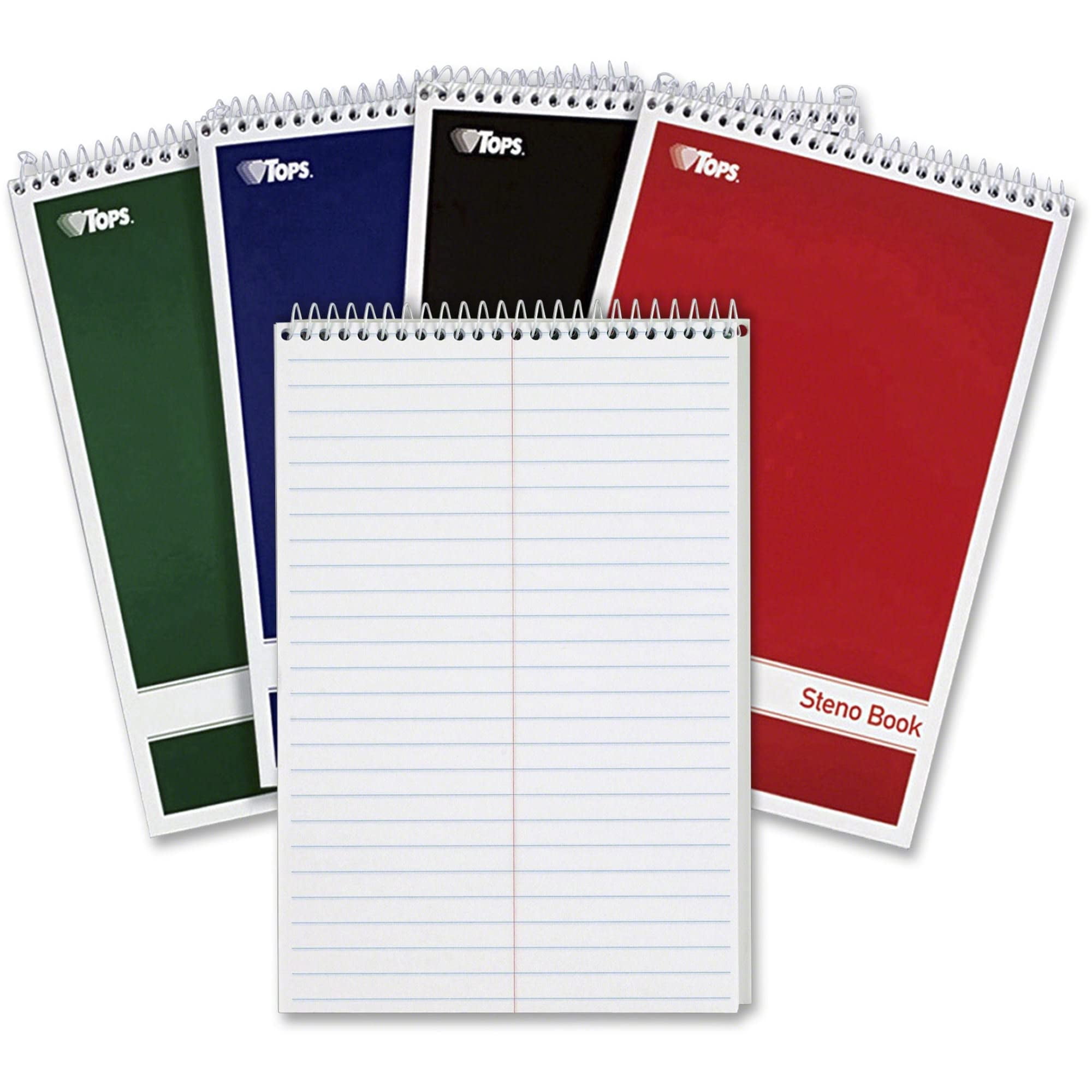 TOPS™ Steno Books, 6" x 9", Gregg Ruled, 80 Sheets, White, Pack Of 4