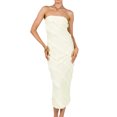 thumbnail image 1 of Faithtur Femmes Robe Longue, Sans Bretelles Dos Volanté Robe d'Été Slim Fit pour Cocktail, 1 of 9