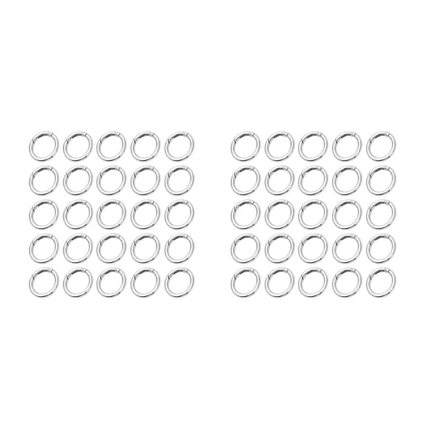 Methold Hebilla de llavero de 20 piezas, gran capacidad de carga, amplia gama de usos, bolso, monedero, correa, mosquetón , accesorios Níquel/Plata Blanco 4.0*25mm 2Conjunto