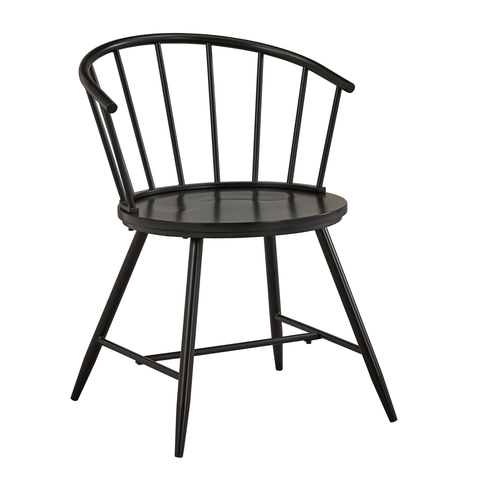 Weston Home Lydford Slope Low Back Windsor Metal Side Chairs, Set of 2, Black