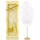 thumbnail image 4 of Pluma de ave larga para invitados de recepción de boda con soporte de metal, 4 of 7
