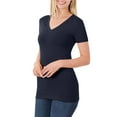 thumbnail image 3 of Niobe Clothing Womens V-Neck Cotton Short Sleeve Long T-Shirt Top, 3 of 7