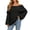 Black, variant on Wenini Women's Shoulder Solid Color Knit Sweater Top Long Sleeve Loose Casual Pullover Top