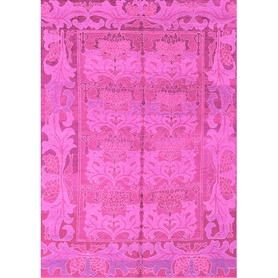 Ahgly Company Indoor Rectangle Abstract Pink Modern Area Rugs, 2' x 4'