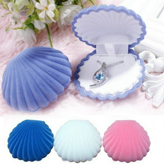 SmartBy Fashion Shell Shape Jewelry Display Gift Box Case for Necklace Earrings Ring