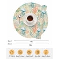 thumbnail image 6 of 13 Inch Round Placemats Set of 4, Teal Red Coastal Non Slip Heat Insulation PP Table Mats, Jellyfish Nautical Beach Coral Starfish Washable Place Mats for Kitchen Dining Party Table Decor, 6 of 7
