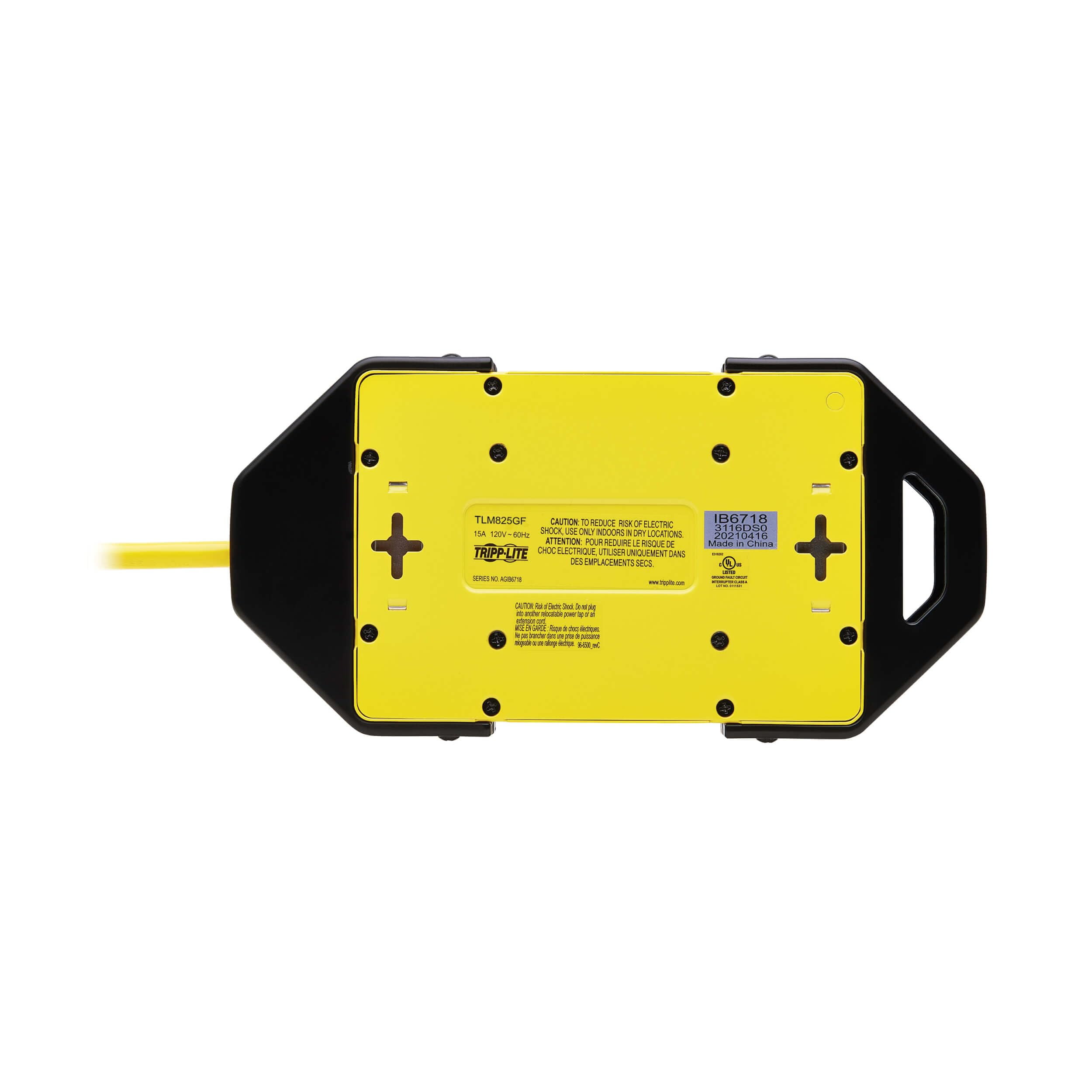 Tripp Lite 8 Outlet Safety Power Strip, 25ft Cord with GFCI 5-15P Plug, Hang Holes (TLM825GF)