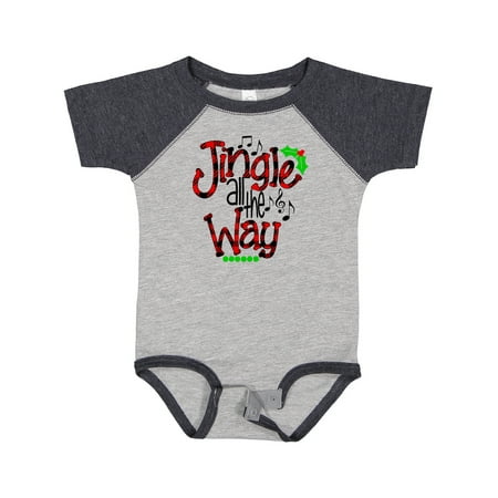 

Inktastic Christmas Jingle All the Way with Music Notes and Holly Gift Baby Boy or Baby Girl Bodysuit