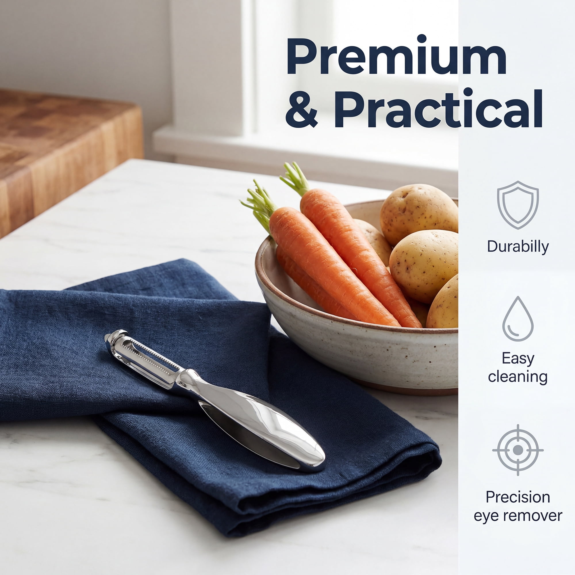 Unique Bargains Useful Stainless Steel Vegetable Peeler with Ergonomic Handle Black
