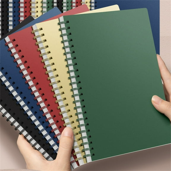 A5/B5 Vintage PP Coil Notebook Colorful Cover with Lined Thick Pages for Journaling