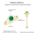 thumbnail image 6 of Rosec Jewels Natural Emerald Floral Ring with Diamond Halo - AAA Quality, 14K Yellow Gold, US 12.00, 6 of 7