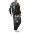 thumbnail image 2 of Fuzoiu Steampunk Mechanical Butterfly Print Men's Long-Sleeved Pajama,Lounge Button Down Nightwear,Mens Notch Collar Pajama Set -, 2 of 7