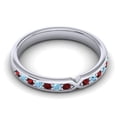 thumbnail image 3 of 0.30 Ct Beautiful Round Shape Garnet & Aquamarine Gemstone Wedding Ring for Women Solid 14K White Gold Size 3.5 by Diamond-Capitals, 3 of 8