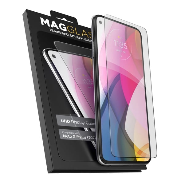 Magglass 2021 Moto G Stylus Screen Protector Tempered Glass - Anti Bubble UHD Full Coverage Display Guard for Motorola G Stylus (Case Compatible)