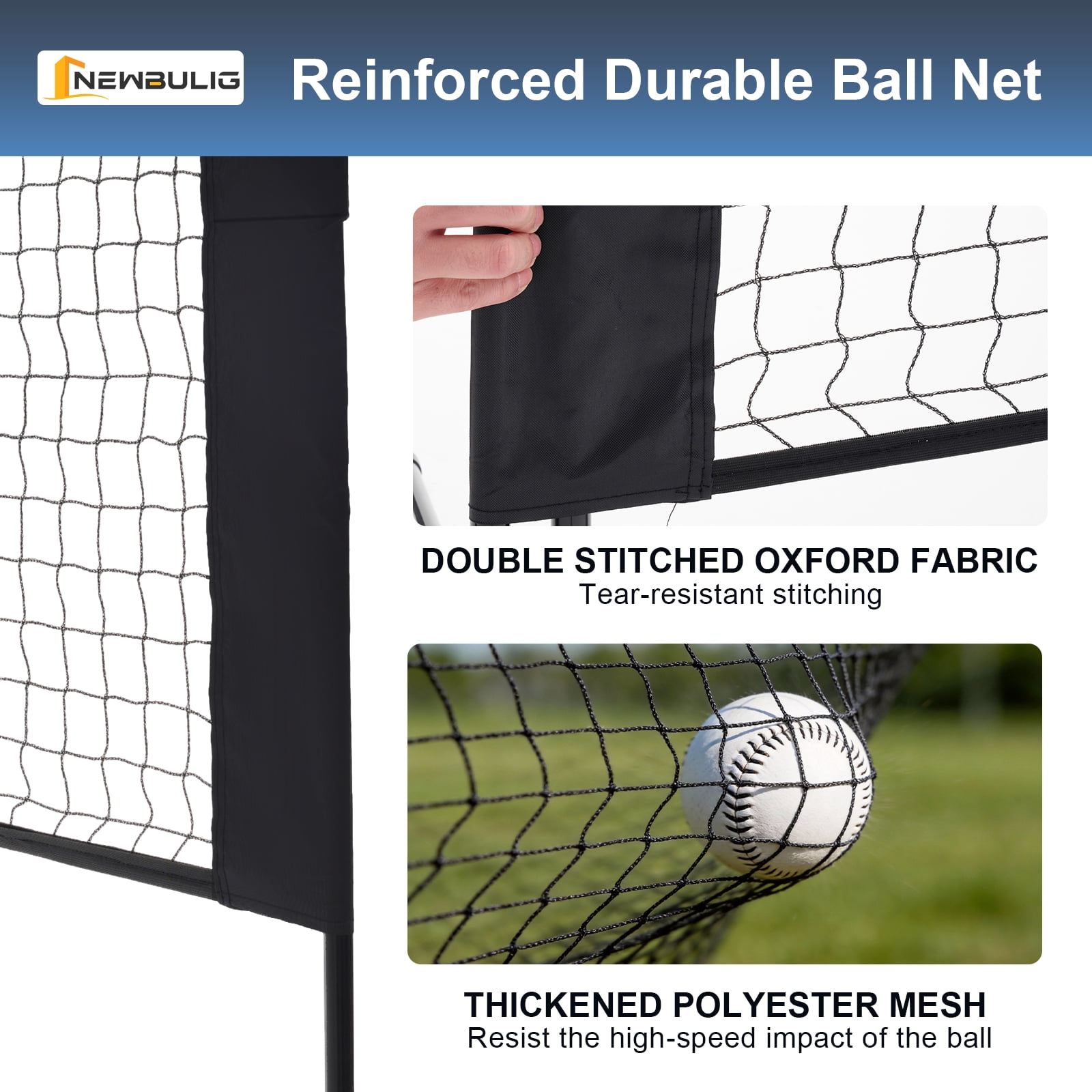 JIOABL Portable Badminton Net Set, 14FT Adjustable Height for Outdoor & Indoor Use, Includes Carry Bag, Easy Setup No Tools Needed, Blue-Black