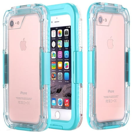 Mint Blue iPhone 7 Plus Waterproof Case,[HEAVY DUTY] Dirt Proof Clear PC & TPU Rugged Shorkproof Waterproof (Best Rugged Iphone 7 Plus Case)