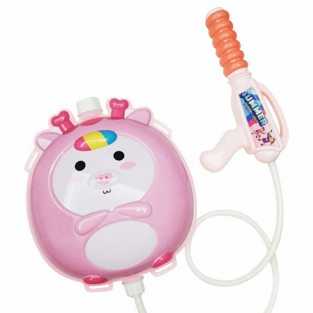 Kids Backpack Water Gun Toy, Cartoon Design, Pull-Out, Durable, Large Capacity Long Range, Summer Beach Gift