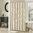 thumbnail image 2 of Madison Park Laurel Tufted Semi-Sheer Shower Curtain, Ivory, 72x72", 2 of 2