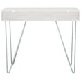 thumbnail image 6 of SAFAVIEH Raveena Mid-Century w/ Drawer Writing Desk, Mix White/Silver, 6 of 13