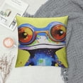 thumbnail image 2 of Chilfamy Pop Art Frog Pillow Cases with Zipper Short Plush Home Decor for Living Room Bedroom Cushion Outdoor, Printed on Both Sides, 1PC 22x22in, 2 of 5