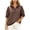 Coffee, variant on Women Polka Dot Jacket Quarter Zip Sweatshirts Collared V Neck 3/4 Sleeve Casual Pullover Shirts Sizes S-L