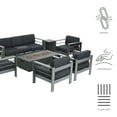thumbnail image 2 of Coral Bay Outdoor Gray Aluminum 7 Piece Sofa Chat Set with Fire Table, 2 of 11