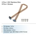 thumbnail image 3 of 2 Pcs IDC Rainbow Wire Flat Ribbon Cable DB15 Male to DB15 Female 19.7 Inch Length 2.54mm Pitch, 3 of 4