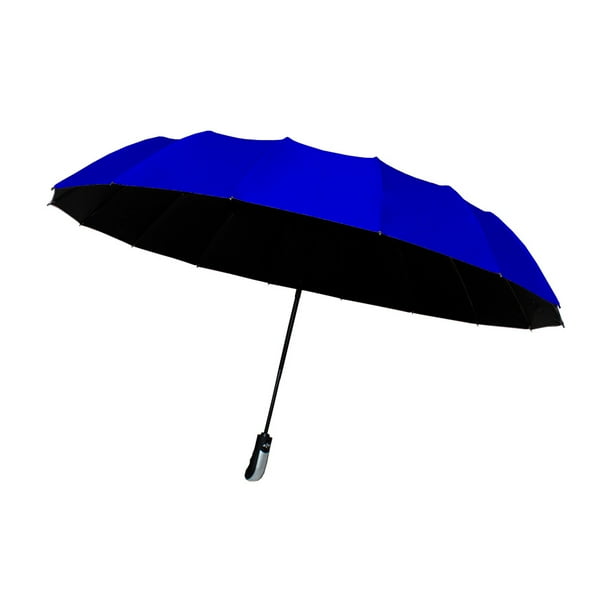 Paraguas Sombrilla De Bolsillo Automático Azul Rey 16 Varillas
