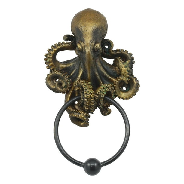Ebros Nautical Deep Ocean Creature Octopus Door Knocker 8 5 Tall Kraken Monster Cthulhu Decorative Resin Door Plaque Knocker Figurine Walmart Com Walmart Com