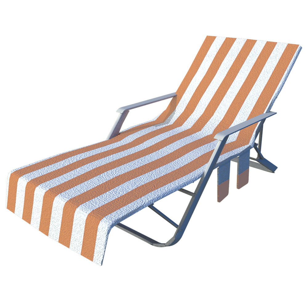 Unique Lounge Chair Beach Towel With Fitted Pocket Top for Small Space