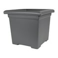 thumbnail image 1 of The HC Companies Accent Square Plastic Plant Pot with Drainage, 15.5", Warm Gray, 1 of 9