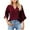 Wine, variant on Timegard Plus Size Tops for Women Round Neck Half Neck Solid Color Tee Tops Casual Slim Fitting Blouse