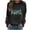 Black women letter print sweater a1, variant on Women Sweaters Round Neck Long Sleeve Letter Print Casual Floral Cute Tops Comfy Pullover for Daily Wear Fall Outfits, Pink 2XL