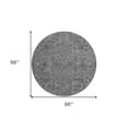 thumbnail image 3 of 8' Charcoal And Silver Round Floral Washable Indoor Outdoor Area Rug, 3 of 5