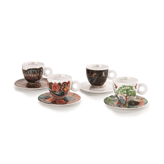 The Biennale Arte 2024 illy Art Collection - Set Of 4 Cappuccino Cups and Saucers