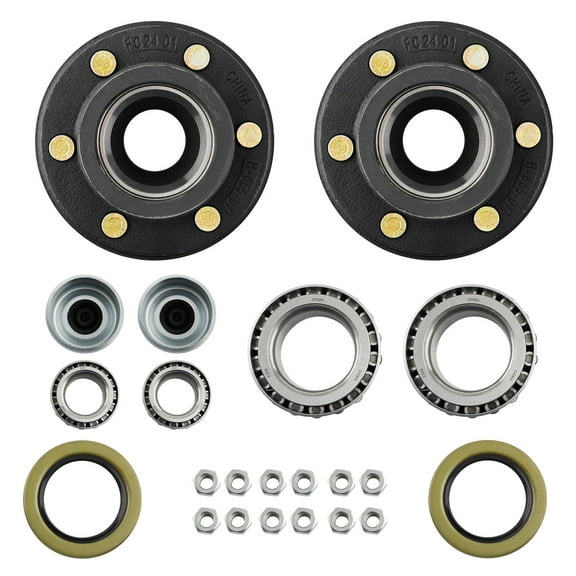 maXpeedingrods Trailer Hub Idler Axle Hub Kit 6 on 5.5 Trailer Hub for 5200-6000 lbs Axle 2 Sets 6 Lug Trailer Hub