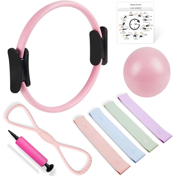 Pilates Kit, Pilates Essentials Kit for Women, 15” Pilates Ring and Ball Set