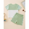 thumbnail image 3 of Esho 12M-5T Toddler Baby Boys Summer Outfits Short Sleeve Plaid T-shirt Tops and Shorts 2PCS Infants Clothes Set, 3 of 8