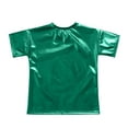 thumbnail image 5 of iixpin Kids Girls Metallic Jazz Dance Outfit Short Sleeve Sparkly T-shirt and Pants 2 Piece Hip Hop Dancewear Green 15-16, 5 of 7