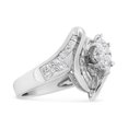 thumbnail image 2 of 14K White Gold 1 1/4 Cttw Pie, Baguette and Princess cut Diamond Marquise Shape Engagement Cocktail Ring (H-I Color, SI2-I1 Clarity), 2 of 7