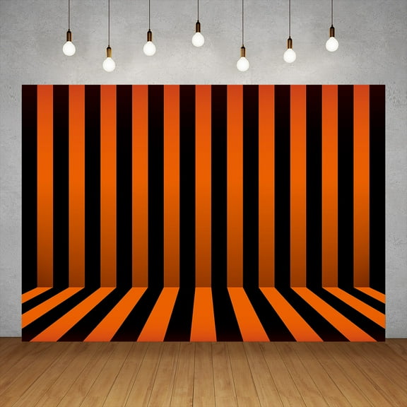 Halloween Party Photography Background Black Orange Stripes Children Baby Vinyl Backdrop Photo Studio Portrait Photoph