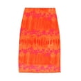 thumbnail image 5 of Douhoow Women's Orange Bohemian Floral Print Skirt Casual Summer Beach High Waist Skirt, 5 of 9